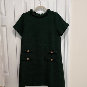 Tuckernuck Dark Green Dress with Button Accents